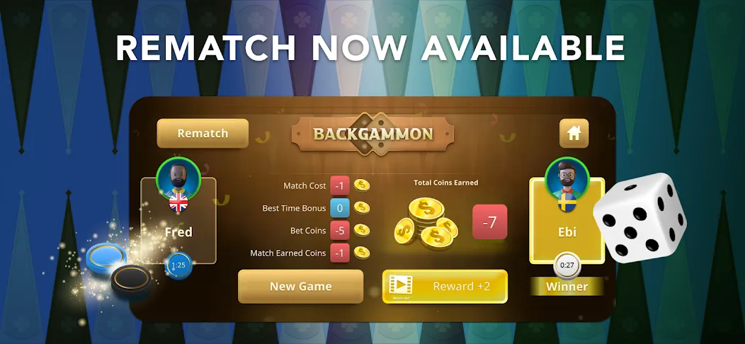 Backgammon Classic + Online  [МОД Меню] Screenshot 1