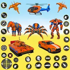 Скачать взломанную Spider Mech Wars - Robot Game  [МОД Много денег] - полная версия apk на Андроид
