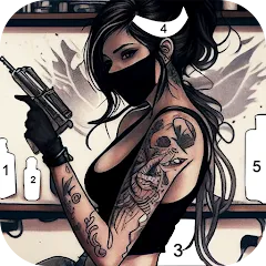 Скачать взлом Tattoo Coloring games  [МОД Mega Pack] - последняя версия apk на Андроид