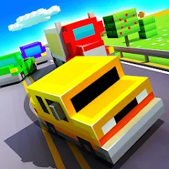 Скачать взлом Blocky Highway: Traffic Racing (Блоки Хайвей)  [МОД Menu] - полная версия apk на Андроид