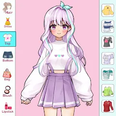 Скачать взломанную Anime Dress Up and Makeup Game  [МОД Menu] - полная версия apk на Андроид