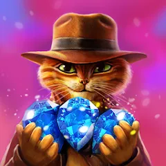 Взломанная Indy Cat: Match 3 Adventure  [МОД Menu] - стабильная версия apk на Андроид