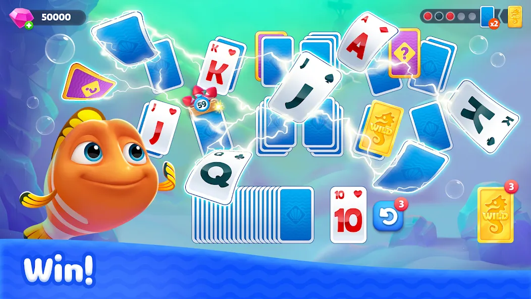 Fishdom Solitaire (Фишдом Солитер)  [МОД Все открыто] Screenshot 3
