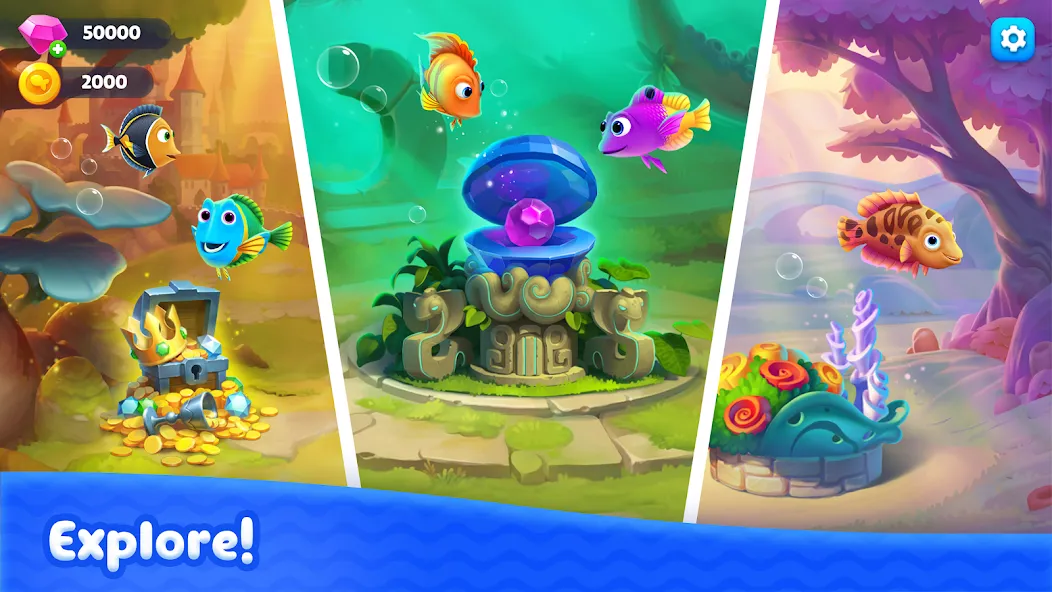 Fishdom Solitaire (Фишдом Солитер)  [МОД Все открыто] Screenshot 5
