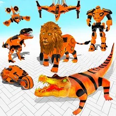 Взлом Robot Game Transform Crocodile  [МОД Menu] - полная версия apk на Андроид